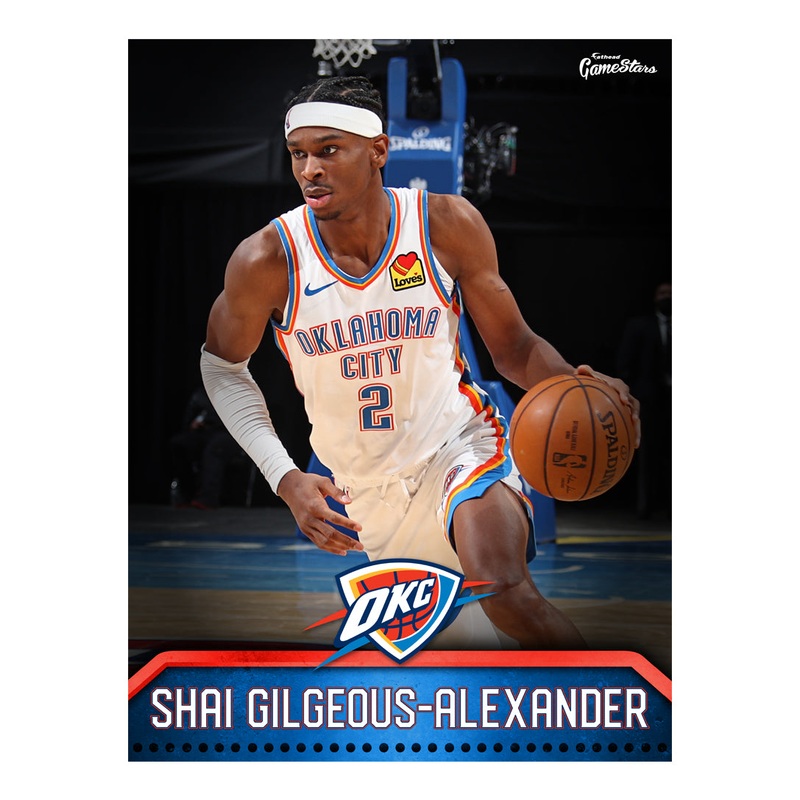 Shai Gilgeous-Alexander – GameStars Series – Peel & Stick Poster – Official NBA – Oklahoma City Thunder – Reusable Vinyl Wall Decal