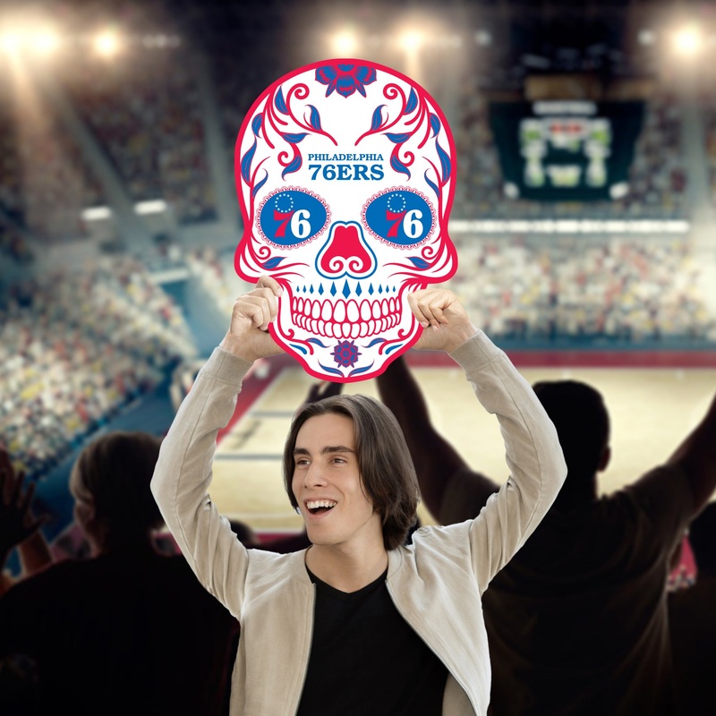 Skull – Big Head – Official NBA – Philadelphia 76ers – Foam Core Cutout