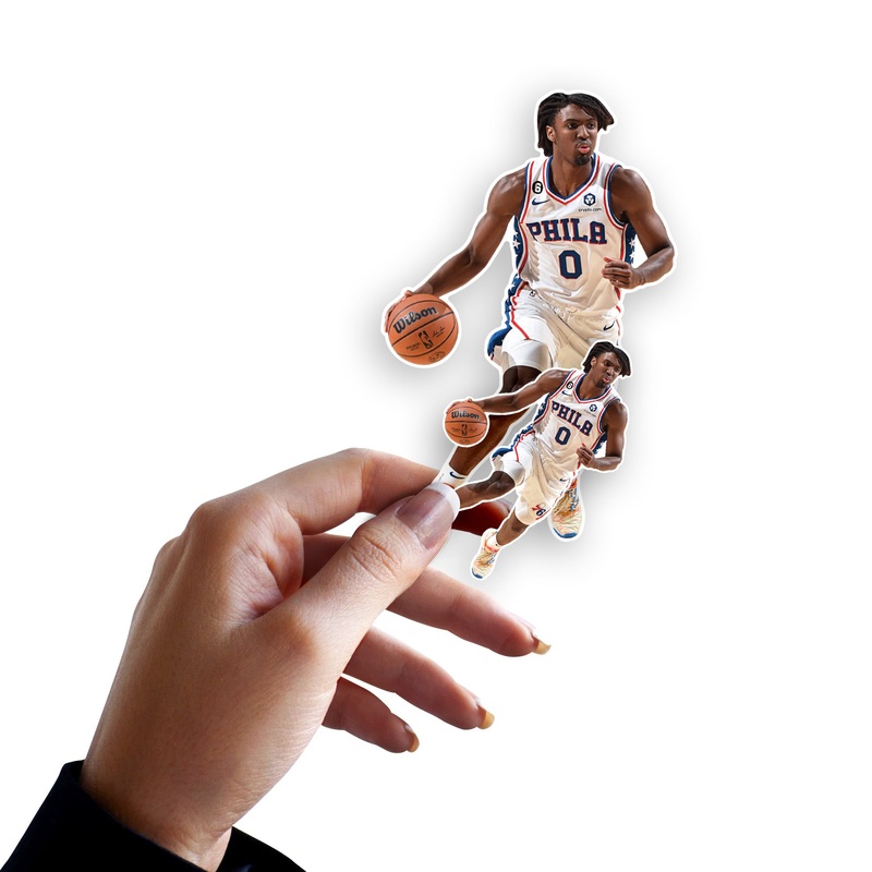 Tyrese Maxey – 5 Minis (Mixed Sizes) – Official NBA – Philadelphia 76ers – Reusable Vinyl Decals