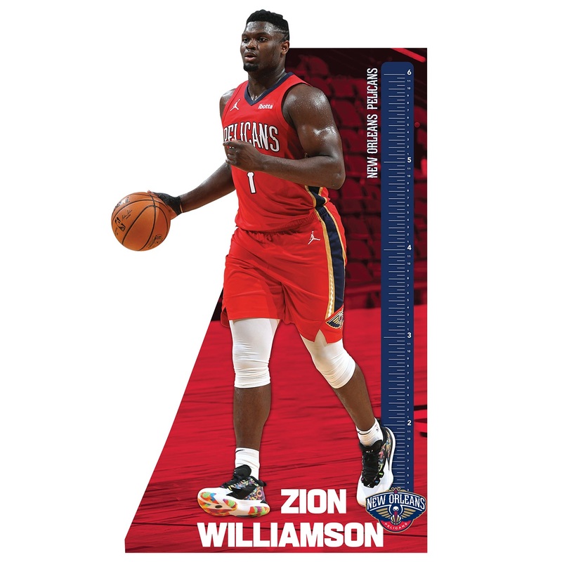 Zion Williamson – Growth Chart – Official NBA – New Orleans Pelicans – Reusable Vinyl Wall Decal