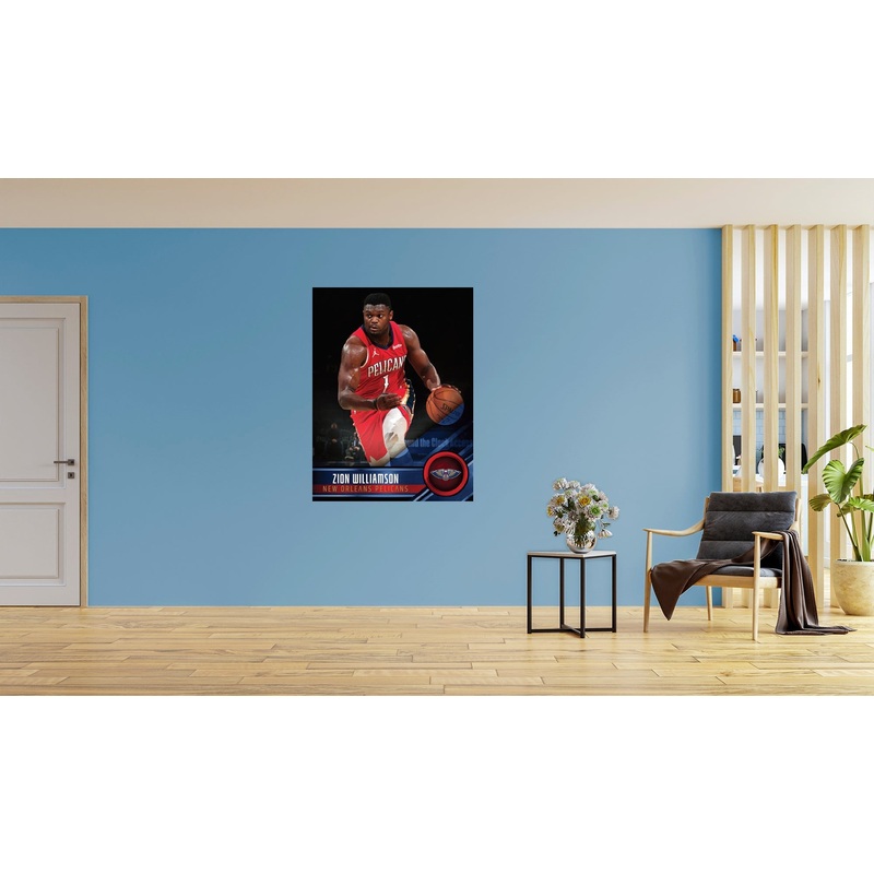 Zion Williamson – Peel & Stick Poster – Official NBA – New Orleans Pelicans – Reusable Vinyl Wall Decal