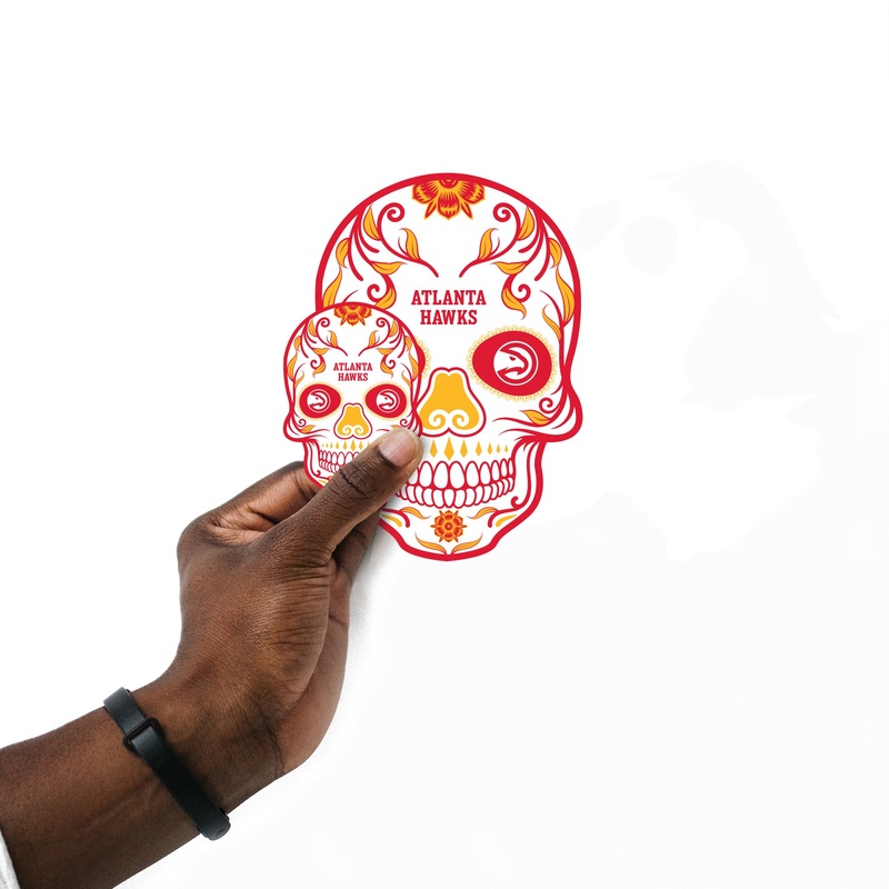 Atlanta Hawks – 5 Sugar Skull Logo Minis (Mixed Sizes) – Official NBA – Reusable Vinyl Decals
