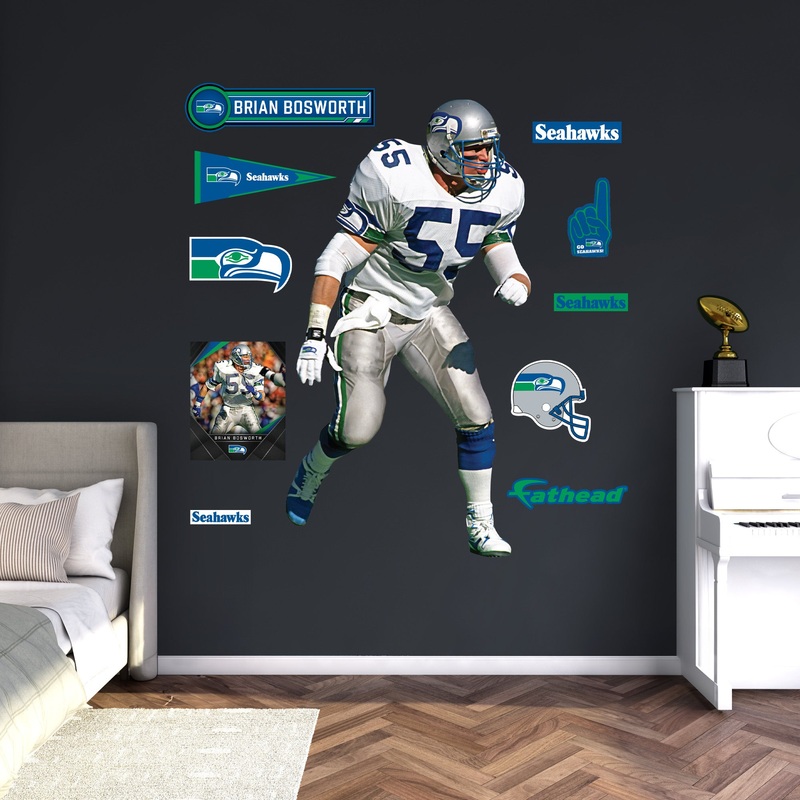 Brian Bosworth – RealBig Legend Collection – Official NFL – Seattle Seahawks – Reusable Vinyl Wall Decals