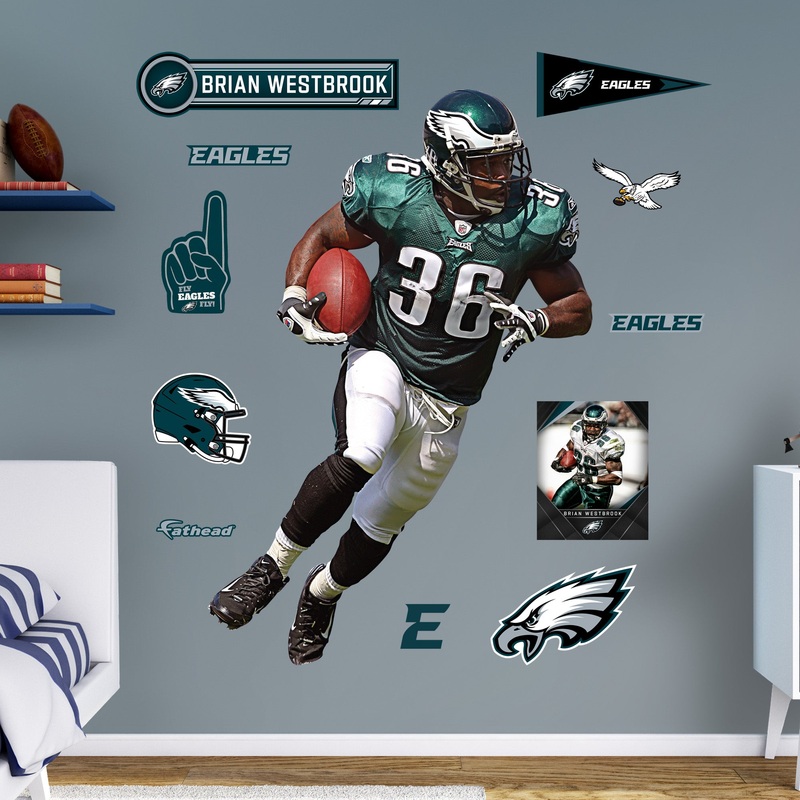 Brian Westbrook – RealBig Legend Collection – Official NFL – Philadelphia Eagles – Reusable Vinyl Wall Decals