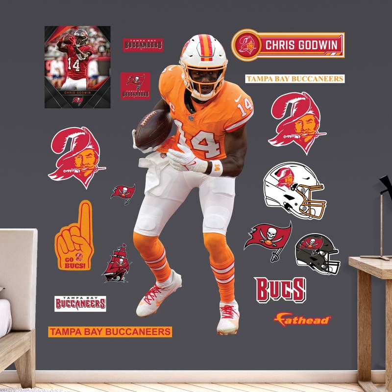 Chris Godwin – RealBig Throwback Collection – Official NFL – Tampa Bay Buccaneers – Reusable Vinyl Wall Decals