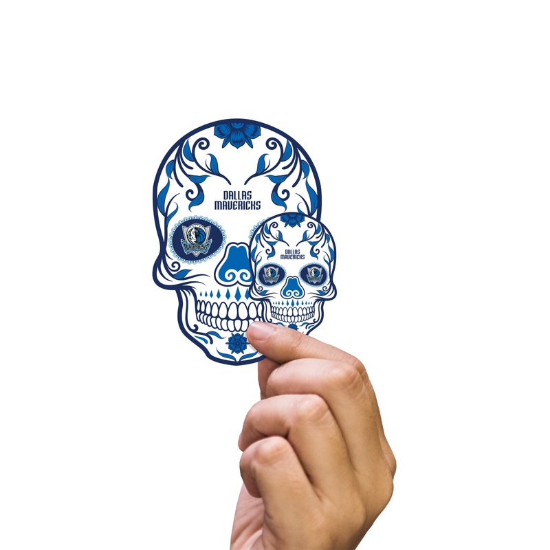Dallas Mavericks – 5 Sugar Skull Logo Minis (Mixed Sizes) – Official NBA – Reusable Vinyl Decals