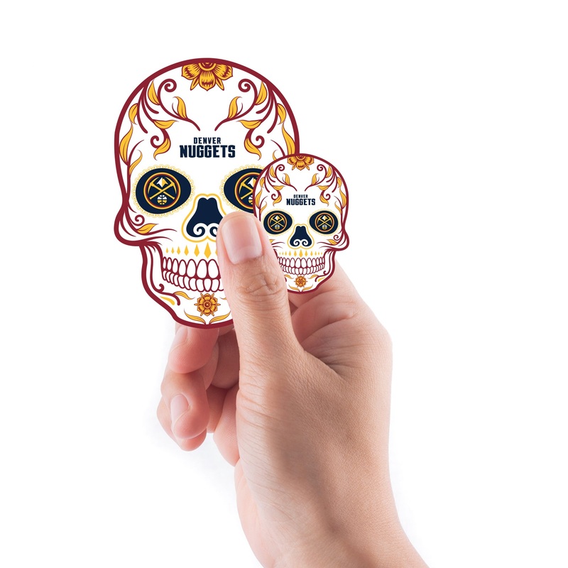 Denver Nuggets – 5 Sugar Skull Logo Minis (Mixed Sizes) – Official NBA – Reusable Vinyl Decals