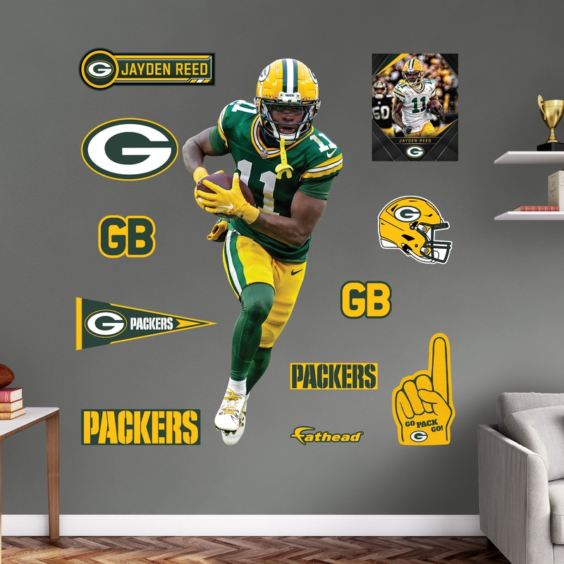 Green Bay Packers – RealBig Jayden Reed Collection – Official NFL – Reusable Vinyl Wall Decals