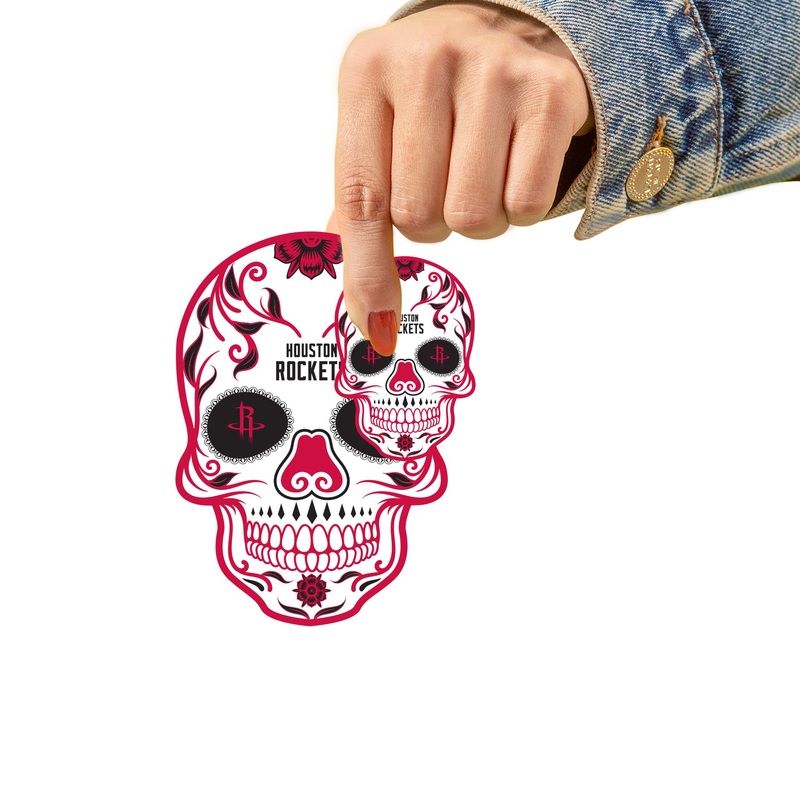 Houston Rockets – 5 Sugar Skull Logo Minis (Mixed Sizes) – Official NBA – Reusable Vinyl Decals