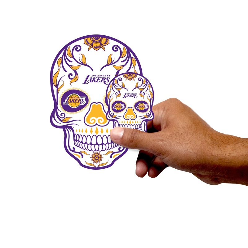 Los Angeles Lakers – 5 Sugar Skull Logo Minis (Mixed Sizes) – Official NBA – Reusable Vinyl Decals