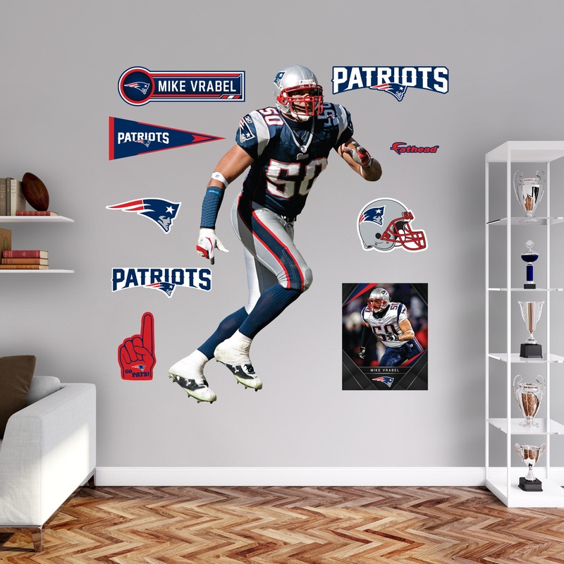 Mike Vrabel Legend – RealBig Collection – Official NFL – New England Patriots – Reusable Vinyl Wall Decals