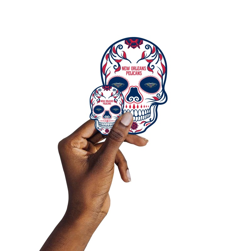 New Orleans Pelicans – 5 Sugar Skull Logo Minis (Mixed Sizes) – Official NBA – Reusable Vinyl Decals