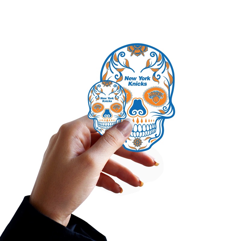New York Knicks – 5 Sugar Skull Logo Minis (Mixed Sizes) – Official NBA – Reusable Vinyl Decals