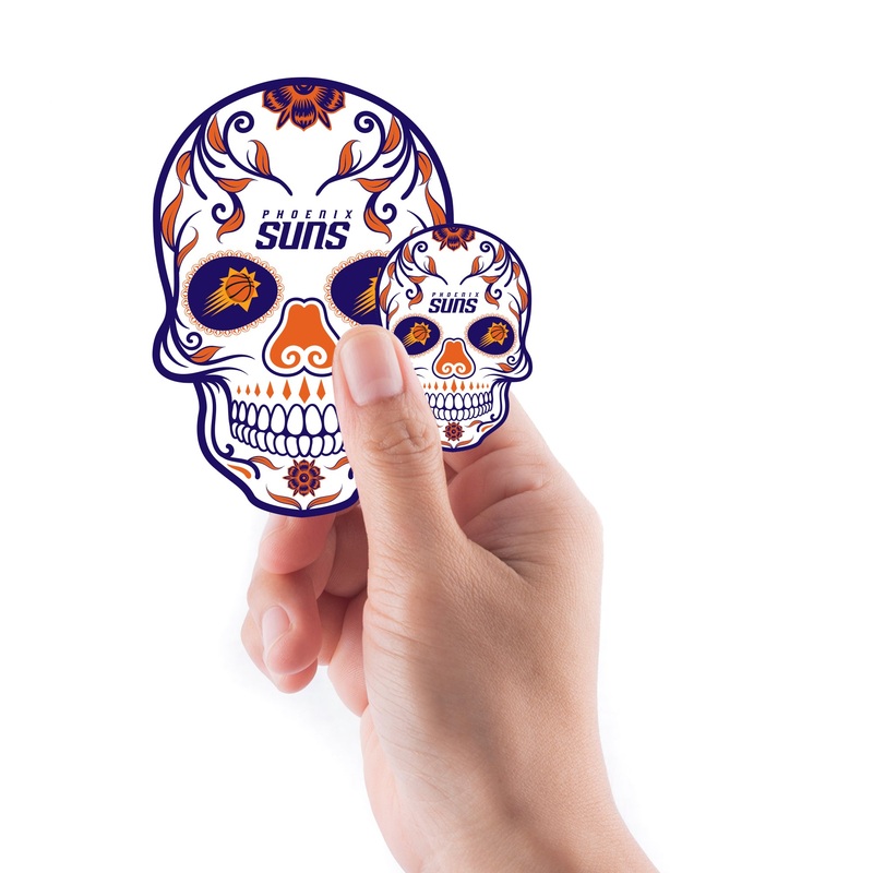 Phoenix Suns – 5 Sugar Skull Logo Minis (Mixed Sizes) – Official NBA – Reusable Vinyl Decals
