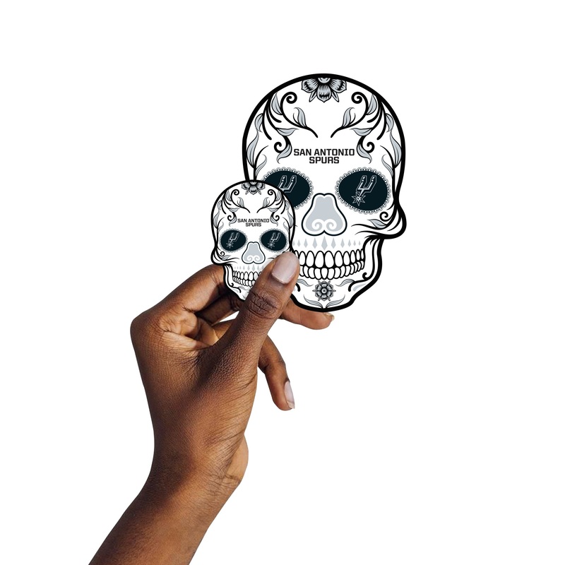 San Antonio Spurs – 5 Sugar Skull Logo Minis (Mixed Sizes) – Official NBA – Reusable Vinyl Decals