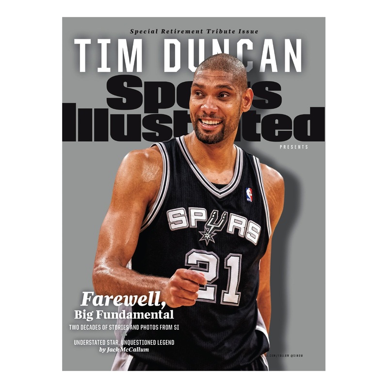 Tim Duncan – August 2016 Retirement Tribute Sports Illustrated Cover – Peel & Stick Poster – Official NBA – San Antonio Spurs – Reusable Vinyl Wall Decal