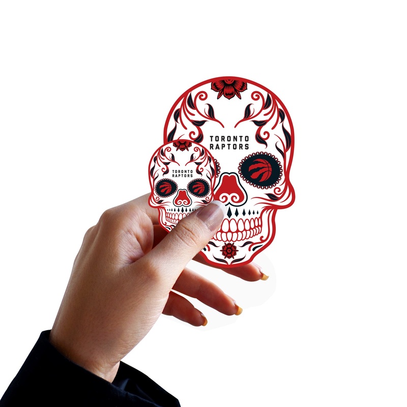 Toronto Raptors – 5 Sugar Skull Logo Minis (Mixed Sizes) – Official NBA – Reusable Vinyl Decals