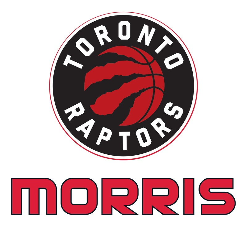 Toronto Raptors – Stacked Logo – With Personalized Name – Red Text – Official NBA – Vinyl Transfer Decal