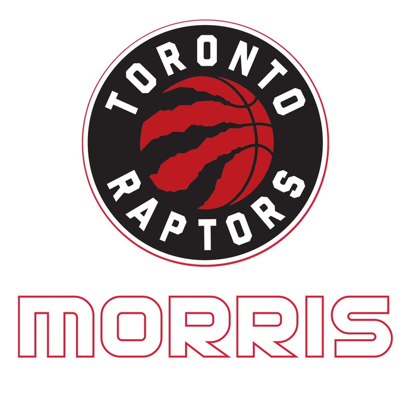 Toronto Raptors – Stacked Logo – With Personalized Name – White Text – Official NBA – Vinyl Transfer Decal