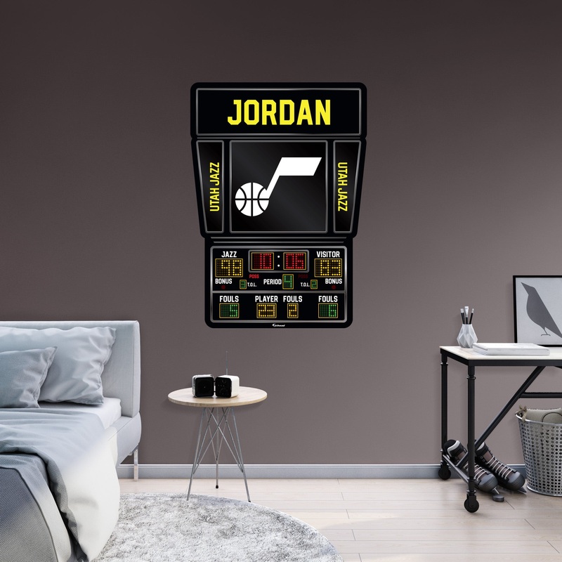 Utah Jazz – Scoreboard Graphic – With Personalized Name – Official NBA – Vinyl Transfer Decal