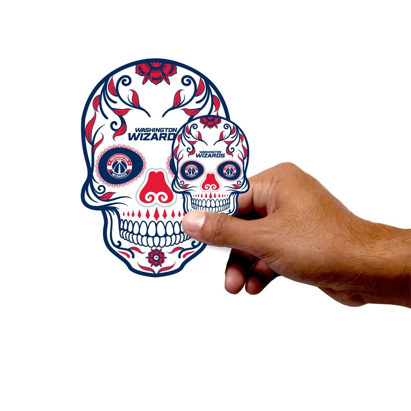 Washington Wizards – 5 Sugar Skull Logo Minis (Mixed Sizes) – Official NBA – Reusable Vinyl Decals