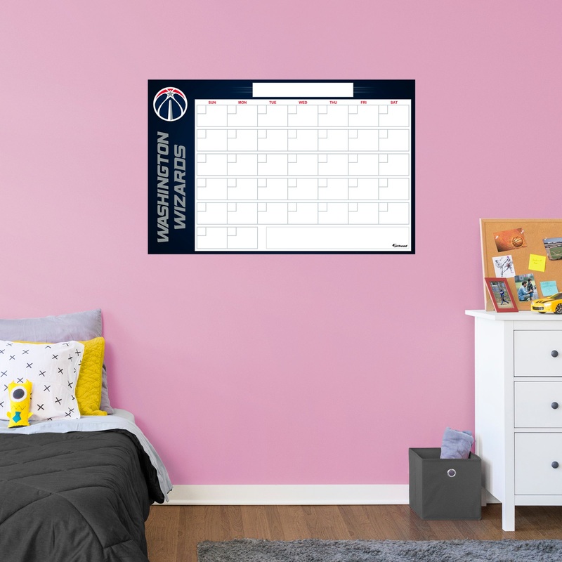 Washington Wizards – Dry Erase Calendar – Official NBA – Reusable Vinyl Wall Decal