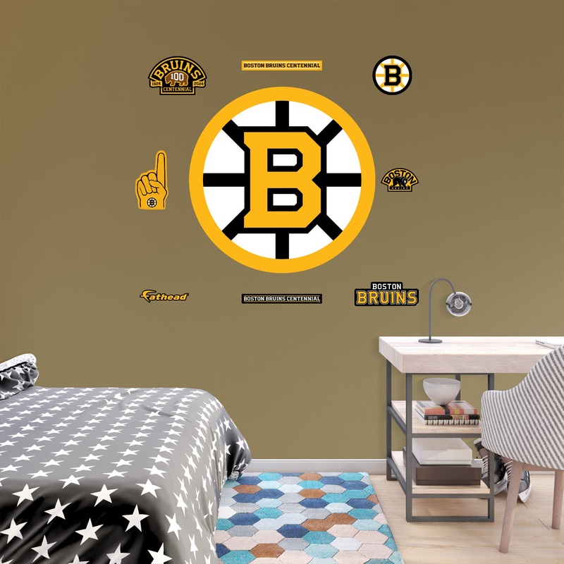 Boston Bruins – RealBig 2023 Centennial Logo Collection – Official NHL – Reusable Vinyl Wall Decals