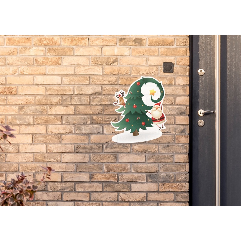 Christmas: Hanging Santa – Outdoor Graphic
