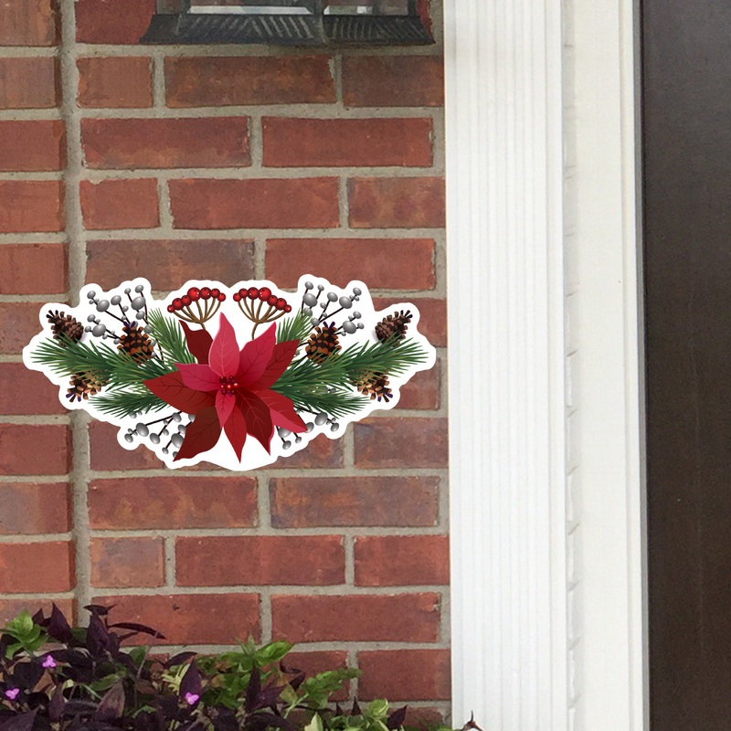 Christmas: Pinecones with Red Flower – Outdoor Graphic