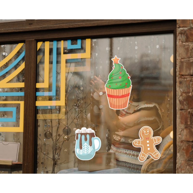 Christmas: Sweets Window Clings – Removable Window Static Decal