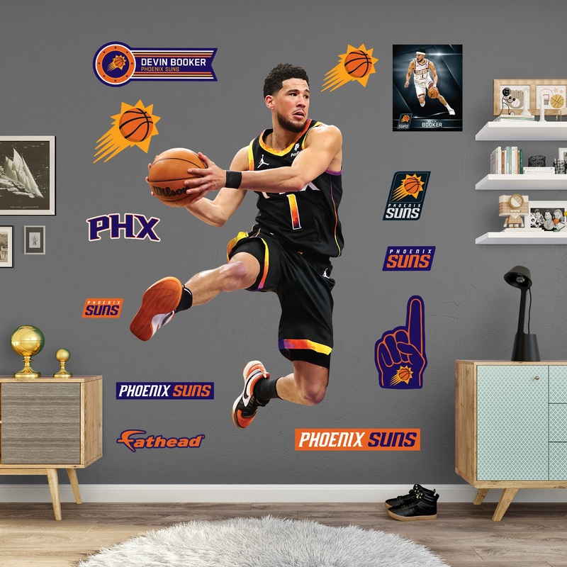 Devin Booker – RealBig Statement Jersey Collection – Official NBA – Phoenix Suns – Reusable Vinyl Wall Decals
