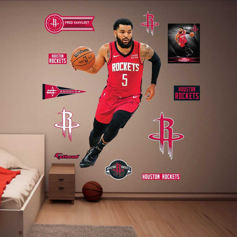 Fred VanVleet – RealBig Collection – Official NBA – Houston Rockets – Reusable Vinyl Wall Decals