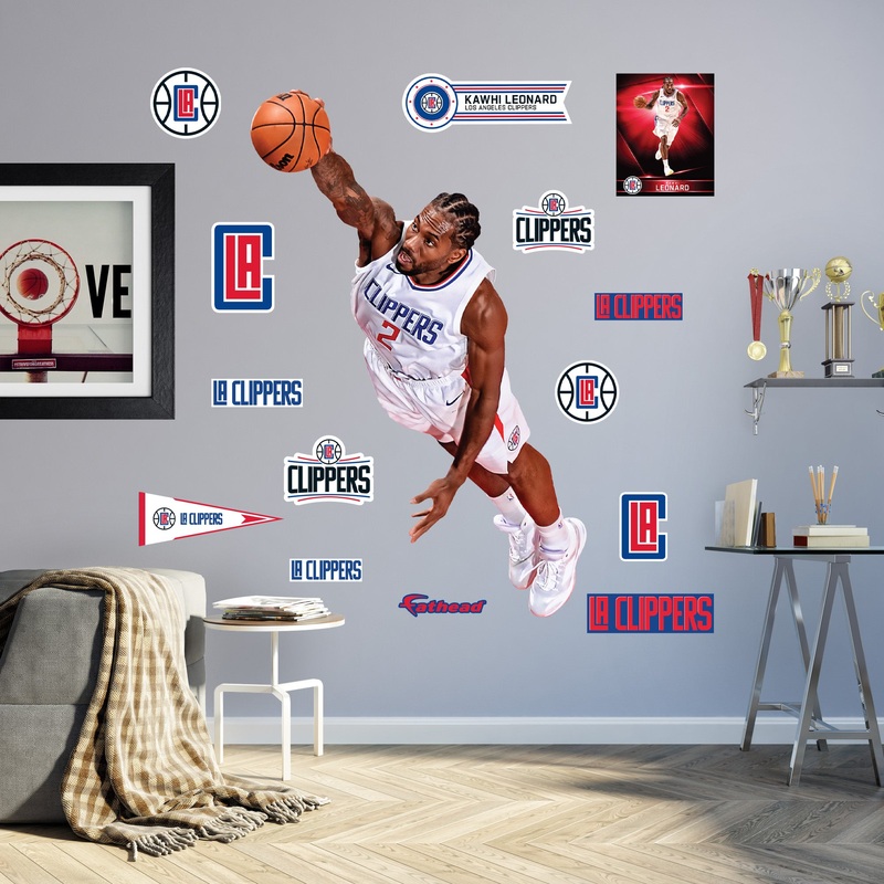 Kawhi Leonard Dunk – RealBig Collection – Official NBA – Los Angeles Clippers – Reusable Vinyl Wall Decals