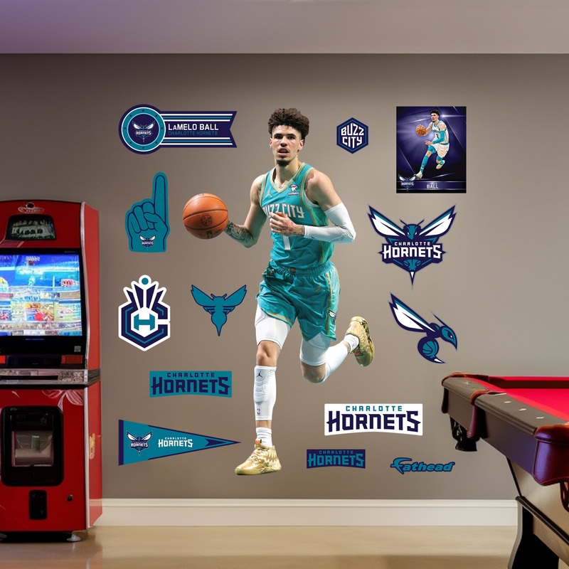 LaMelo Ball City Jersey – RealBig Collection – Official NBA – Charlotte Hornets – Reusable Vinyl Wall Decals