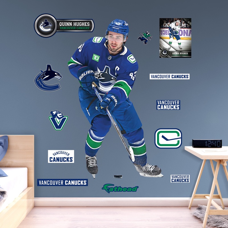 Quinn Hughes – RealBig Collection – Official NHL – Vancouver Canucks – Reusable Vinyl Wall Decals #2