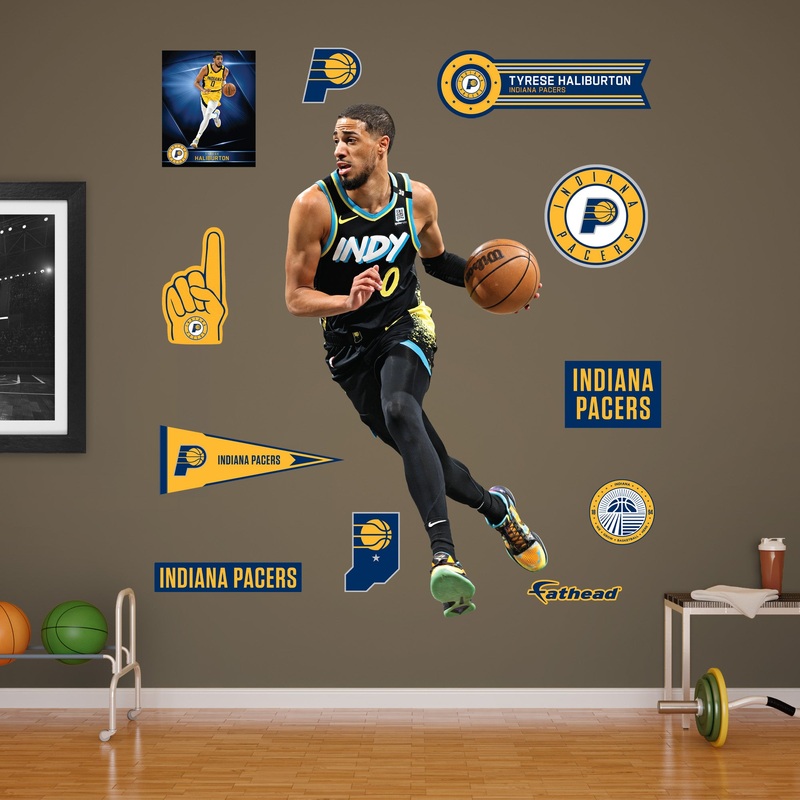 Tyrese Haliburton – RealBig City Jersey Collection – Official NBA – Indiana Pacers – Reusable Vinyl Wall Decals