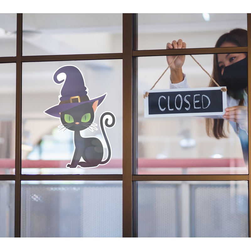 Halloween: Black Cat Window Clings        –   Removable Window   Static Decal