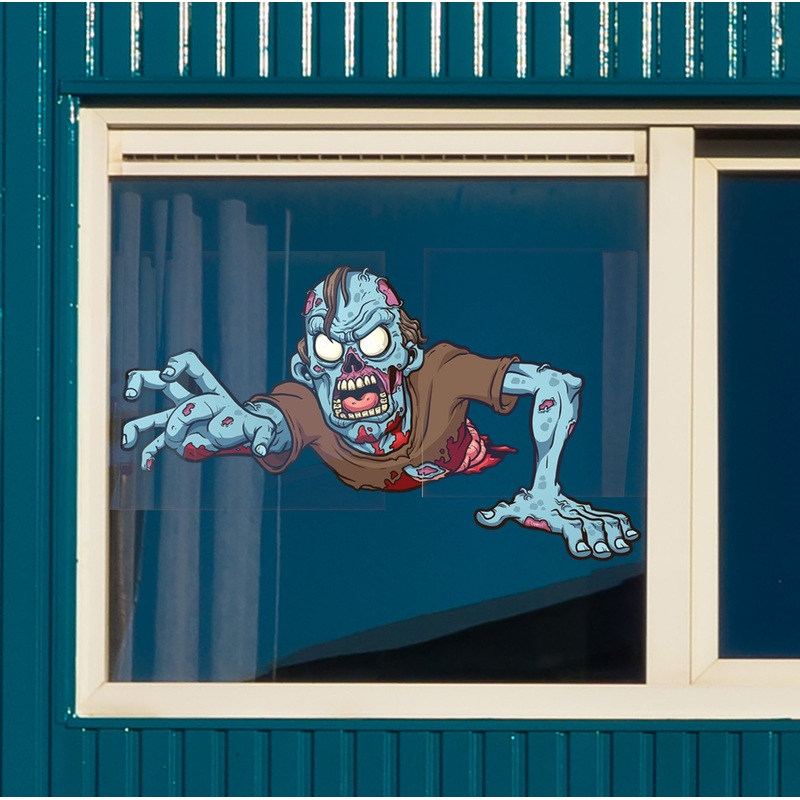 Halloween: Bloody Zombie Window Clings        –   Removable Window   Static Decal