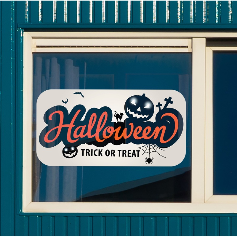 Halloween:  Trick or Treat Window Clings        –   Removable Window   Static Decal