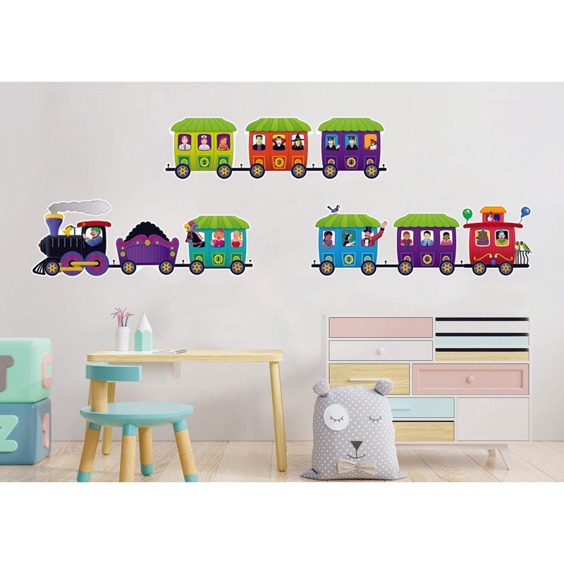 Nursery:  Circus Trains Collection        –   Removable Wall   Adhesive Decal