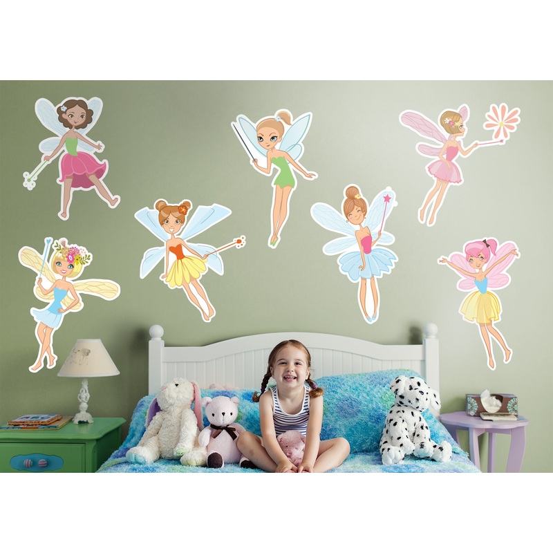 Nursery:  Cute Seven Fairies Collection        –   Removable Wall   Adhesive Decal