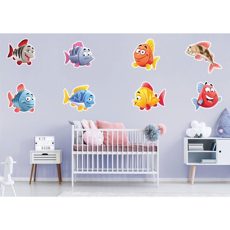Nursery:  Fish Family Collection        –   Removable Wall   Adhesive Decal