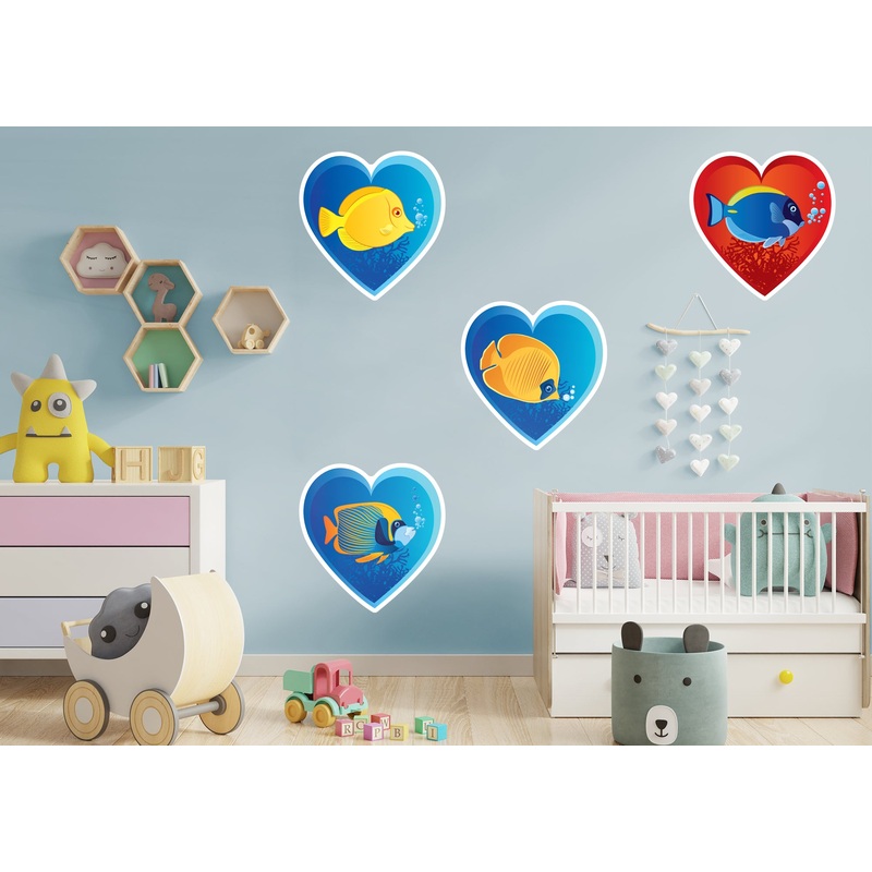 Nursery:  Fish Love Collection        –   Removable Wall   Adhesive Decal