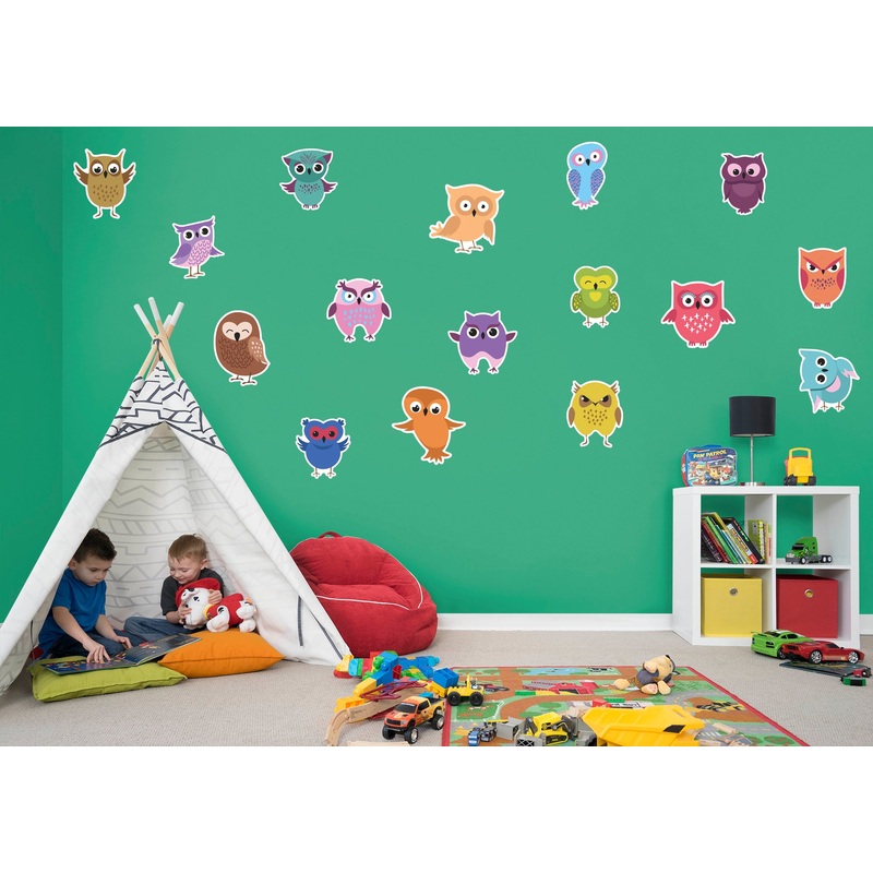 Nursery: Owl Faces Collection        –   Removable Wall   Adhesive Decal