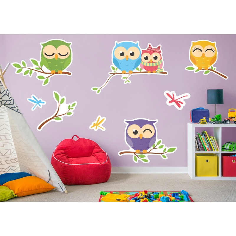 Nursery: Owl Five Friends Collection        –   Removable Wall   Adhesive Decal