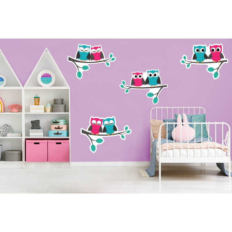 Nursery: Owl Neon Couples Collection        –   Removable Wall   Adhesive Decal