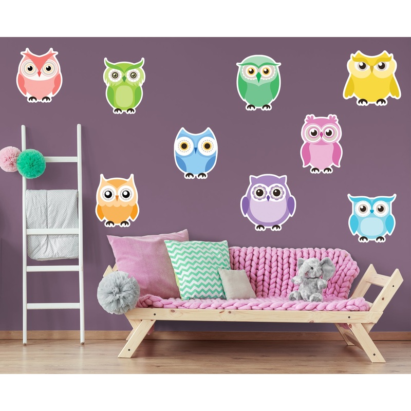 Nursery: Owl Pastel Collection        –   Removable Wall   Adhesive Decal