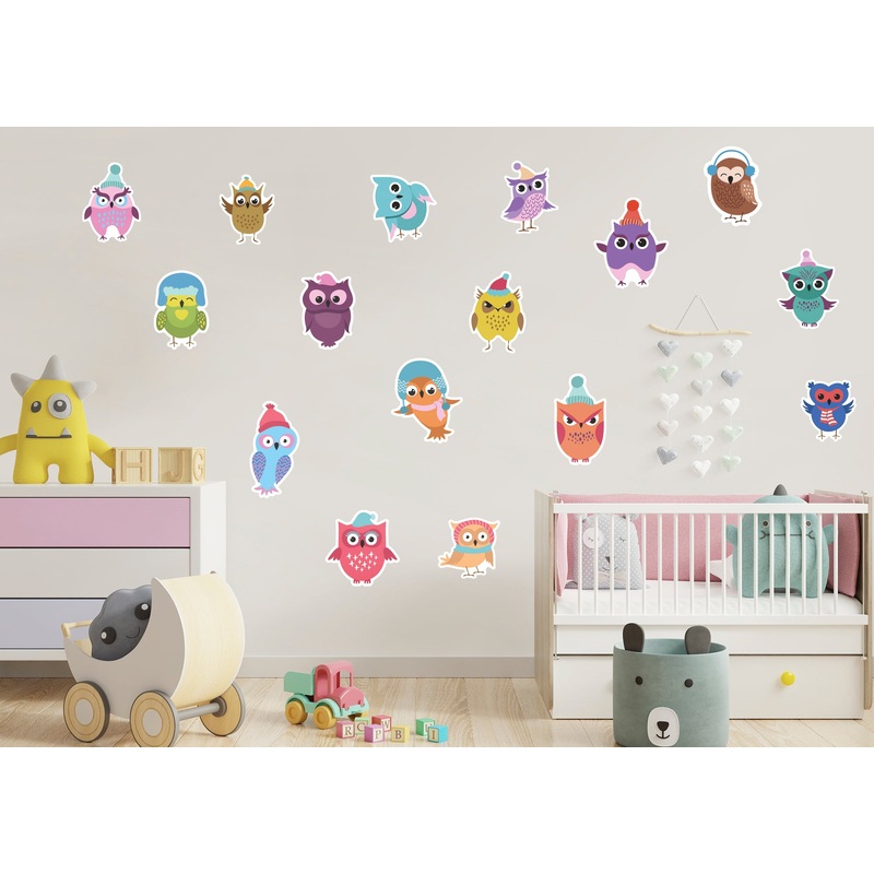 Nursery: Owl Winter Collection        –   Removable Wall   Adhesive Decal