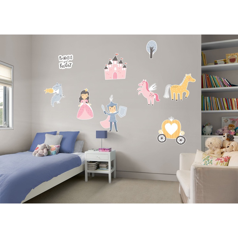 Nursery:  Princess and Knight Collection        –   Removable Wall   Adhesive Decal