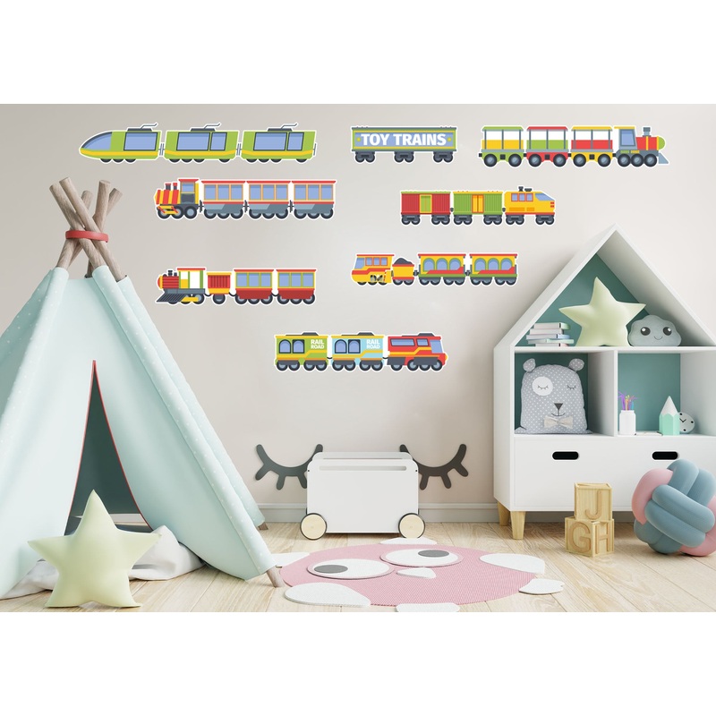 Nursery:  Rail Road Collection        –   Removable Wall   Adhesive Decal